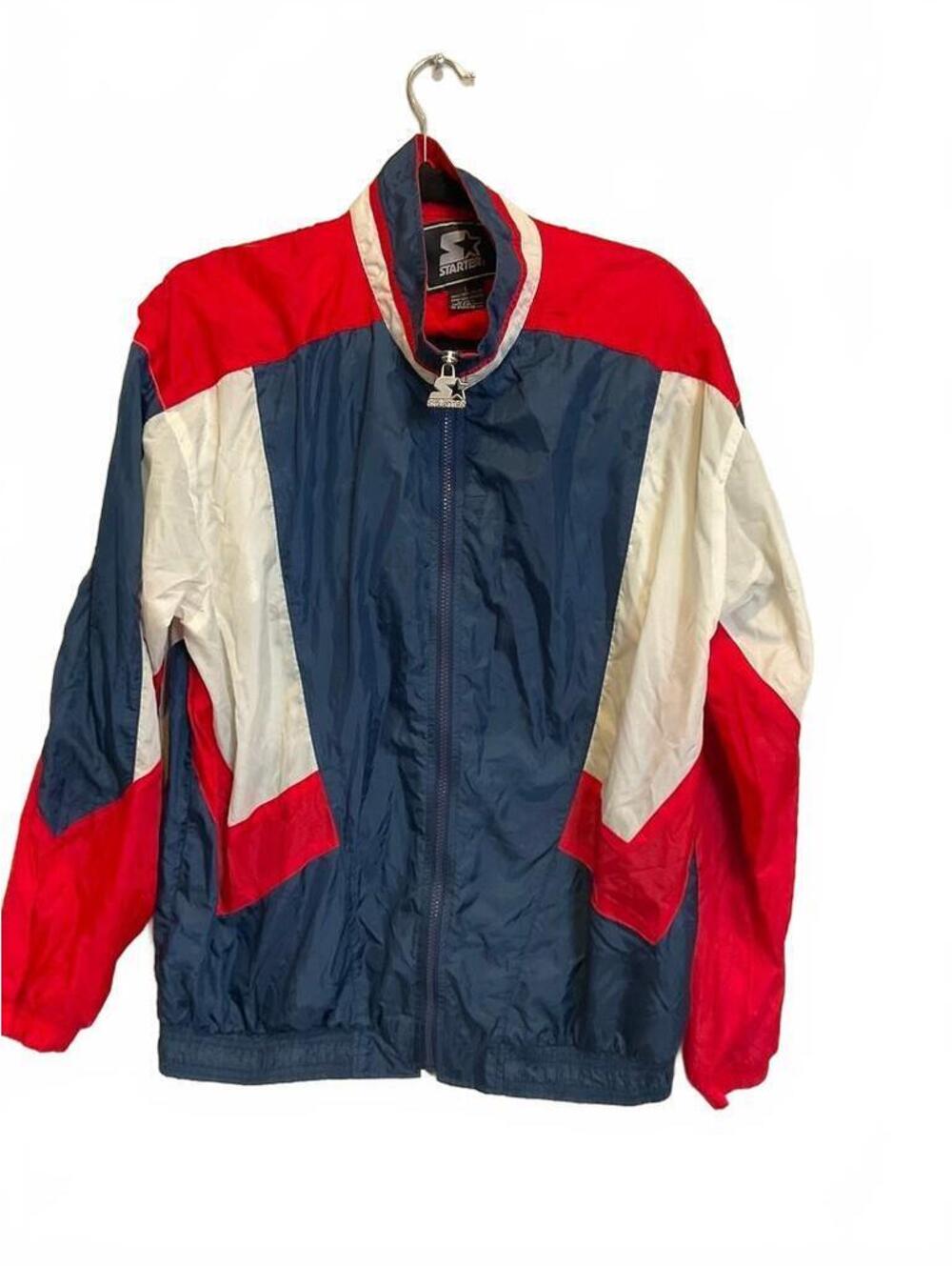Vintage Starter colorblock windbreaker jacket red white and blue size L